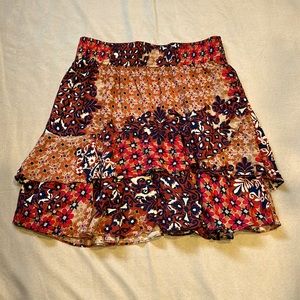 Red pattern skirt